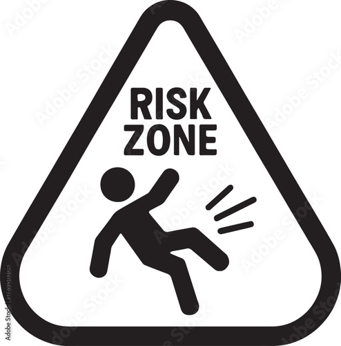 Risk zone icon showing person in danger warning silhouette for safety and hazard alert.
