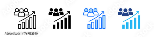 Customer Growth Icon Set Multiple Style Collection