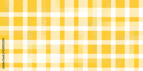 Yellow gingham or vichy pattern. Autumn or Thanksgiving day textile print for tabletop, picnic blanket, basket napkin, shirt or handkerchief. Cotton, linen or flannel design. Vector flat illustration.