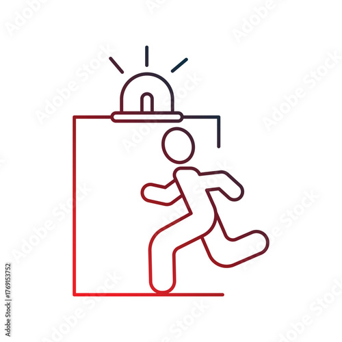 Intrusion icon with white background vector stock illustration