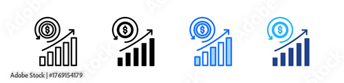 Marketing Roi Icon Set Multiple Style Collection
