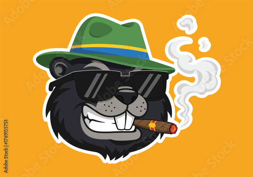 Cool gaming mascot character with fedora and cigar - Gaming logo - Gaming Mascot - esport mascot stock illustration