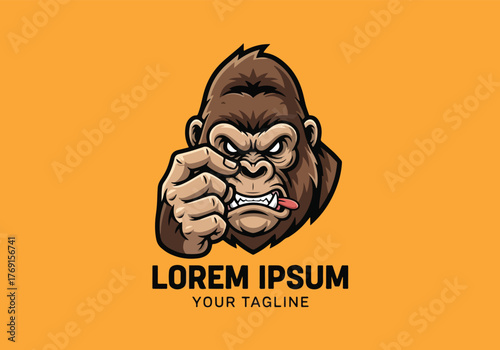 Furious gorilla gaming mascot logo design - Gaming logo - Gaming Mascot - esport mascot stock illustration