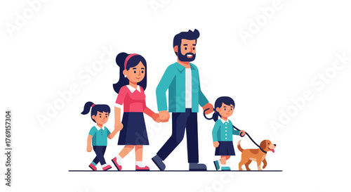 A Family Embracing Togetherness: A Journey of Joy with Canine Companionship