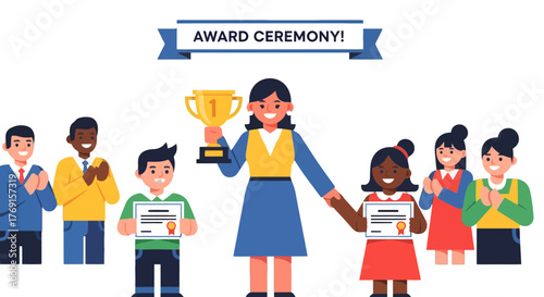 Achievement Rewards Highlighted During a Vibrant Award Ceremony Gathering
