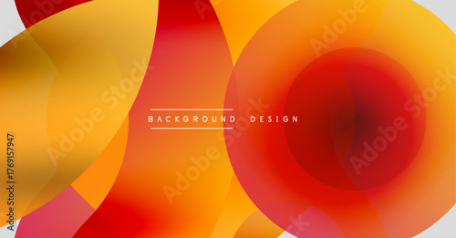 Abstract fluid shapes, vibrant orange, red hues. Modern design, smooth gradients create dynamic visual flow. Background elements overlap.