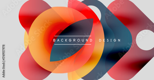 Abstract colorful layers create dynamic visual effect. Modern design elements blend smoothly, offering vibrant backdrop.