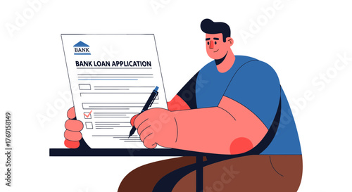 Applying For A Bank Loan With Application Paperwork And Pen Over A Black Background