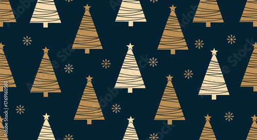 Christmas Trees and Snowflakes Pattern A Seamless Holiday Season Illustration