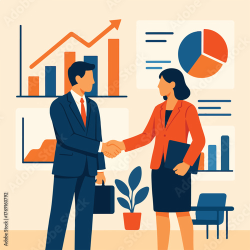 business people shaking hands deal