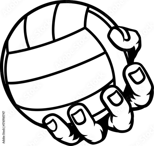 A mascot person hand or fis...