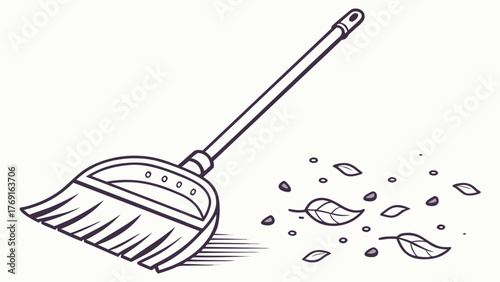 Effortlessly clear away autumn leaves and debris with this charming and efficient broom, perfect for home or garden tidiness.