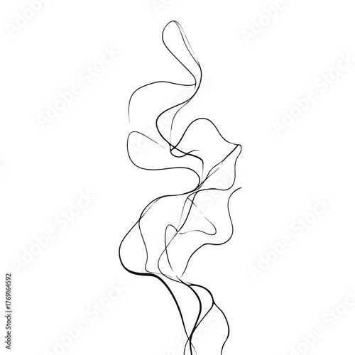 Elegant fluid forms in single-line art