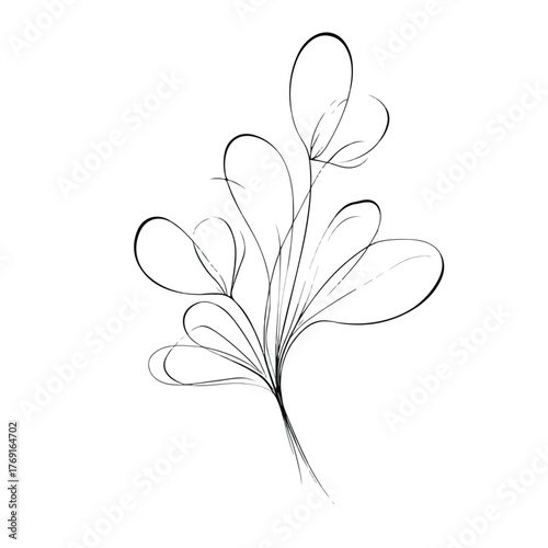 Elegant fluid organic shapes in continuous line