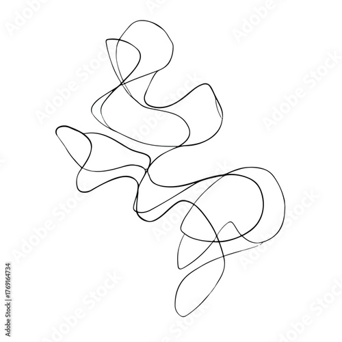 Elegant Fluid Line Art of Organic Shapes