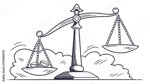 Elegant scales of justice symbolize balance, fairness, and thoughtful decision-making in legal and ethical contexts
