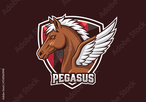 Majestic pegasus gaming mascot logo design - Gaming logo - Gaming Mascot - esport mascot stock illustration