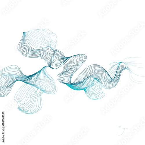 Elegant single line artwork of fluid curves
