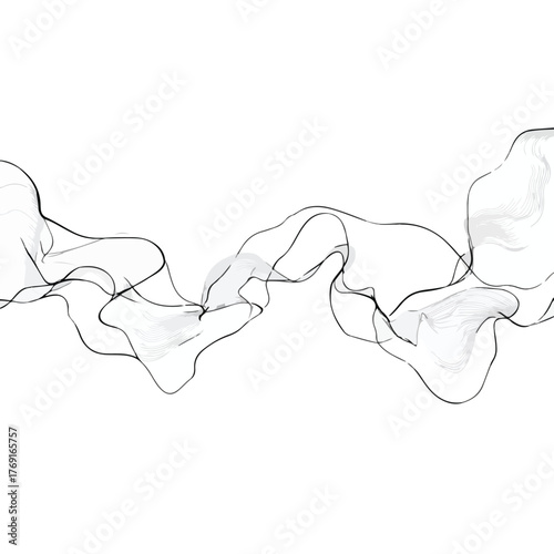 Elegant Single Line Abstract Organic Shape