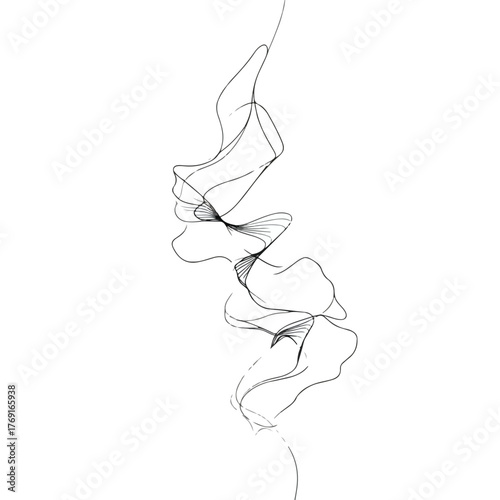 Elegant continuous line organic shapes flow