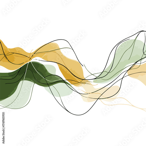 Elegant organic lines in flowing abstract shapes