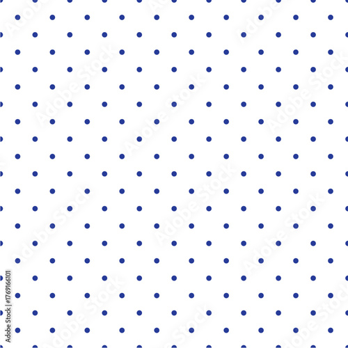 Seamless vector pattern with sailor navy blue polka dots isolated on white background. For desktop wallpaper, sailor blog website or spot fabric.