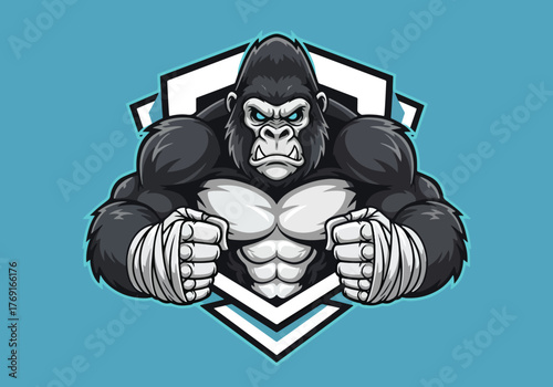 Mighty gorilla gaming mascot logo design - Gaming logo - Gaming Mascot - esport mascot stock illustration