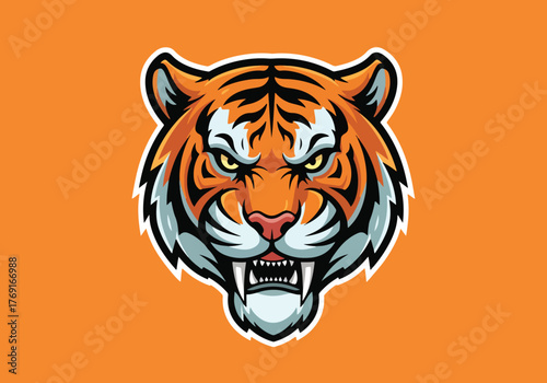Fierce tiger head mascot for gaming and sports teams - Gaming logo - Gaming Mascot - esport mascot stock illustration