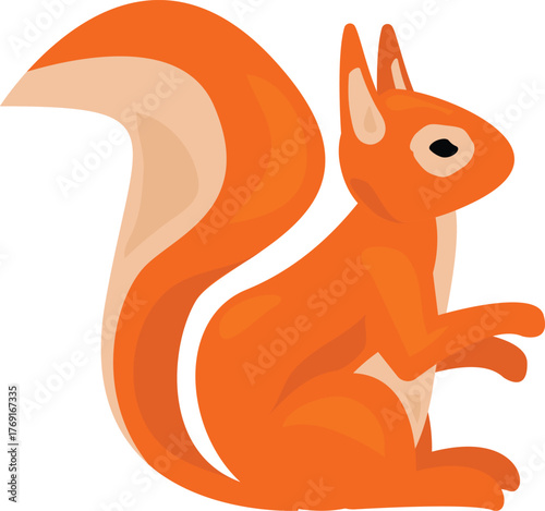 Rodent, red squirrel, nutcracker cartoon illustration