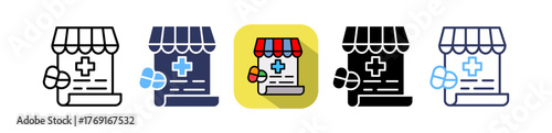 Pharmacy And Prescription multiple icon