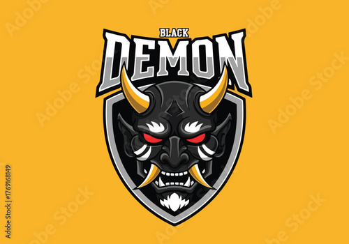 Fiery demon gaming mascot logo design - Gaming logo - Gaming Mascot - esport mascot stock illustration