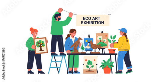 Eco Art Show Showcasing Environmentally Conscious Artwork: Creative Display Concept Explained
