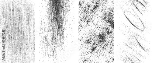 collection of distressed overlay textures with old damaged grainy and scratched surfaces for grunge design projects