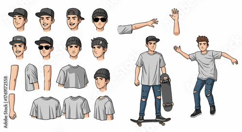 Backpacks collection in blue and orange colors