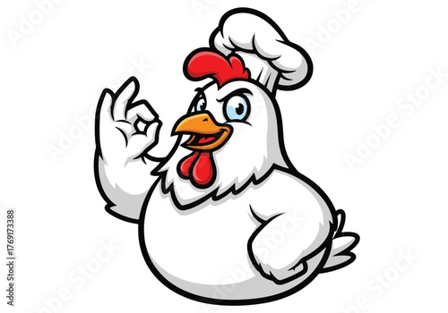 Chef chicken mascot with okay hand gesture - Gaming logo - Gaming Mascot - esport mascot stock illustration
