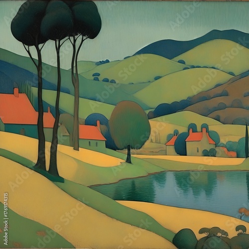 Peaceful countryside Artwork