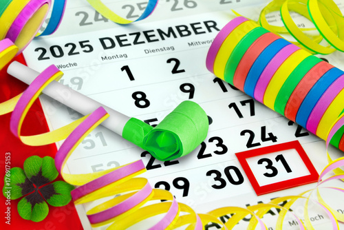 Canvas Print Deutscher Kalender Silvester 31