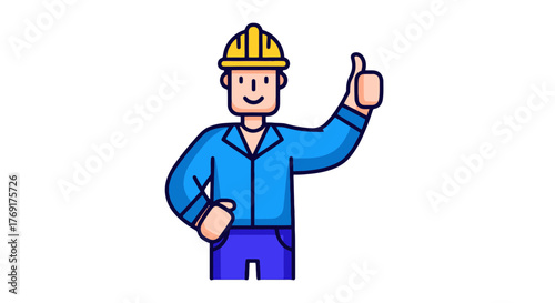 Engineer Giving A Thumbs Up: A Positive Symbol Of Construction And Approval