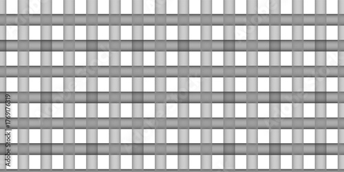 Abstract Irregular Seamless Pattern With Black Watercolor Grid on a White Background. Geometric Repeatable Print Made Of Black Hand Painted Lines. Abstract Painting-like Checkered Design.