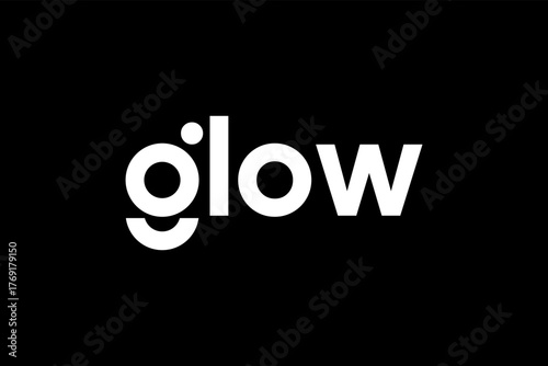 glow . rounded modern geometric circular minimalist clean alphabet font. lowercase bold typography vector illustration design