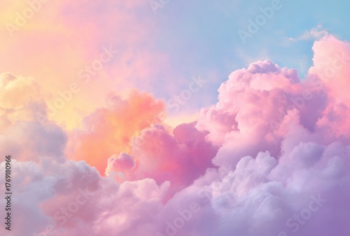 Pastel Sky with Pink and Orange Clouds