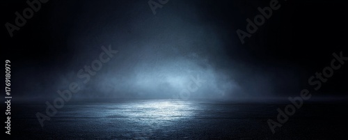 Abstract Dark Blue Background with Fog or Smoke
