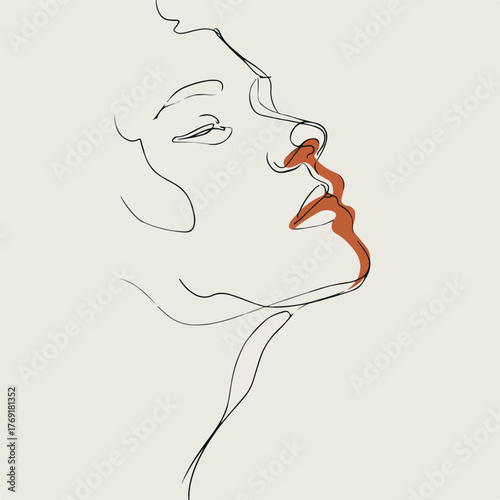 Elegant one-line drawing of man gazing upwards