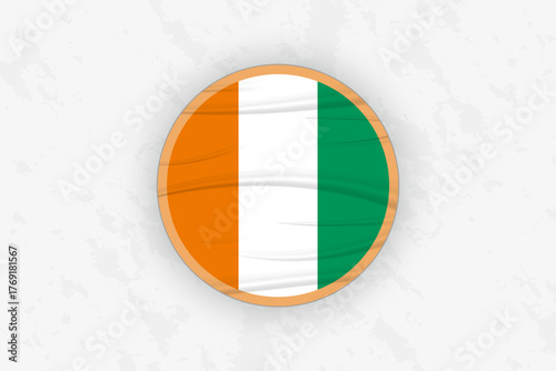 Ivory Coast Flag Circular Sticker Design, National Pride Decal.