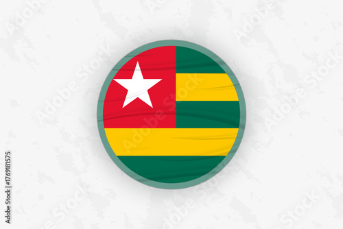 Togo Flag Circular Sticker Design, National Pride Decal.