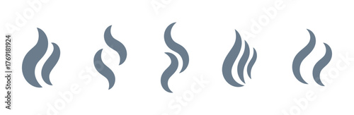 Smoke hot steam icons aroma smell
