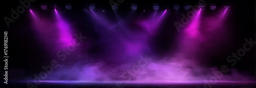 Stage Lighting with Smoke and Purple Haze Effect