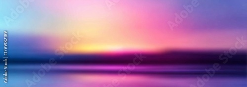 Abstract Blurred Background with Pink, Blue, and Yellow Hues.
