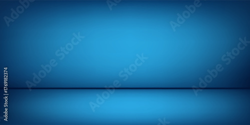 Modern blue background, abstract wall studio room, can be used to present abstract