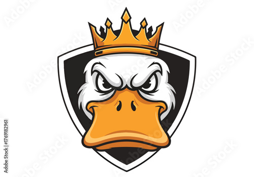 Fierce duck king gaming mascot logo design - Gaming logo - Gaming Mascot - esport mascot stock illustration